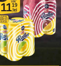 Bere blondă aromatizată fără alcool CIUC Radler 4x0.5 L, diverse sortimente