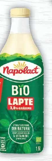 Napolact Bio Lapte, 3.8% grăsime, 1.5L