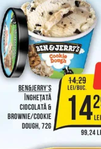 Ben&Jerry's Înghețată Ciocolată & Brownie/Cookie Dough, 72g