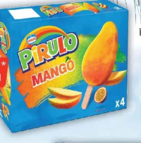 Pirulo Înghețată pe bază de apă, cu mango și fructul pasiunii, 4x65g