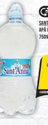 SANT'ANNA APĂ MINERALĂ NATURALĂ PLATĂ, 750ML