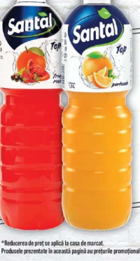 SANTAL BĂUTURĂ RĂCORITOARE NECARBOGAZOASĂ CU SUC DE FRUCTE ROŞII/PORTOCALE/LIMONADĂ ŞI MENTĂ/ CĂPŞUN