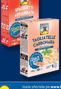 BĂNEASA READY TO COOK Paste arrabbiata / carbonara 175 g / 190 g