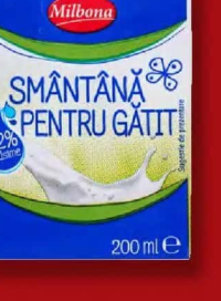 MILBONA Smântână lichidă pentru gătit 22% grăsime 200 ml