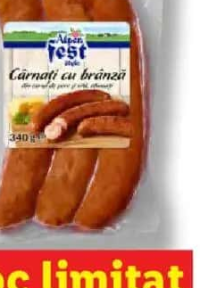 Alpenfest Cârnați afumați din carne de porc și vită cu brânză 340 g