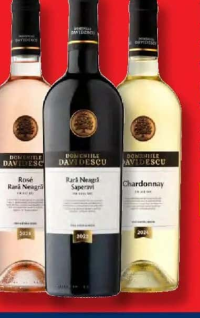 Domeniile Davidescu Rară Neagră Vin rose / Rară Neagră Saperavi Vin roșu / Chardonnay Vin alb sec 0,