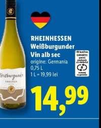 RHEINHESSEN Weißburgunder Vin alb sec 0,75 L