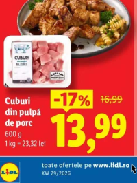 Cuburi din pulpă de porc 600 g
