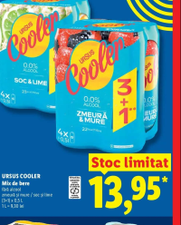 URSUS COOLER Mix de bere fără alcool (3+1) x 0,5 L