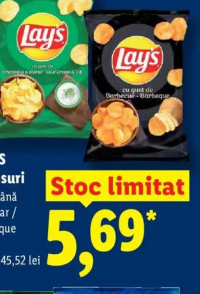 LAY'S Chipsuri smântână și mărar / barbeque 125 g