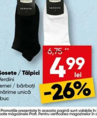 Verdini Șosete / Tălpici mărime unică 1 buc