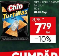 Chio Tortillas sare / chilli / brânză 110g