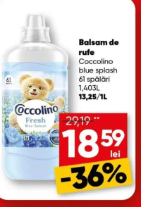 Coccolino Balsam de rufe blue splash 61 spălări 1,403L