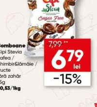 Cipi Stevia Bomboane cafea / ghimbir & lămâie / fructe fără zahăr 75g