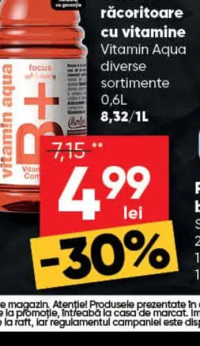 Vitamin Aqua Băutură răcoritoare diverse sortimente 0.6L