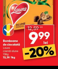 Bomboane de ciocolată Laura cremă alune 138g