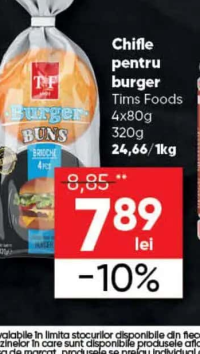 Tims Foods Chifle pentru burger 320g (4x80g)