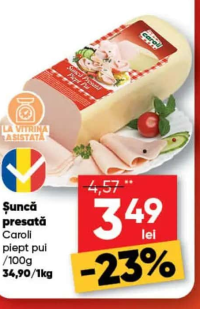 Caroli Șuncă presată piept pui 100g