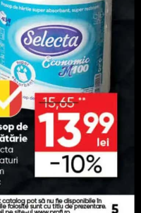 Selecta Prosop de bucătărie 2 straturi 100m 1buc