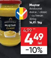 Aristocrat Muștar dulce / clasic / cu hrean 300g