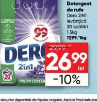 Dero 2IN1 Detergent de rufe levănțică 1.5kg