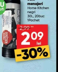 Home Kitchen Saci menajeri negri 30L 20buc