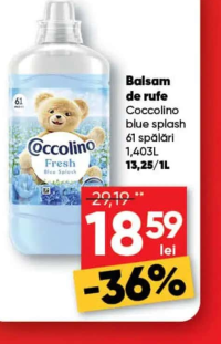 Coccolino Balsam de rufe blue splash 61 spălări 1,403L