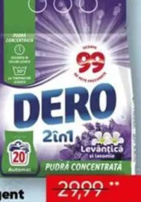 Dero 2în1 Detergent de rufe levănțică 20 spălări 1.5kg