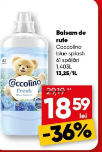 Coccolino Balsam de rufe Fresh Blue Splash 61 spălări 1.403L