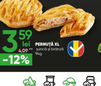 fiiGO cafe Pernuță XL șuncă și brânză 94g