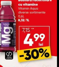 Vitamin Aqua Băutură răcoritoare cu vitamine diverse sortimente 0.6L