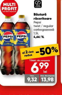 Pepsi Băutură răcoritoare Twist / regular carbogazoasă 1.5L
