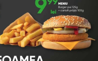fiiGO cafe Meniu Burger pui 125g + cartofi prăjiți 100g