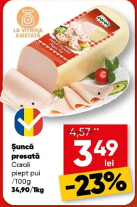 Caroli Șuncă presată piept pui 100g