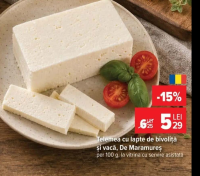 De Maramureș Telemea cu lapte de bivoliță și vacă per 100 g