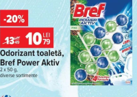 Bref Power Aktiv Odorizant toaletă 2 x 50 g