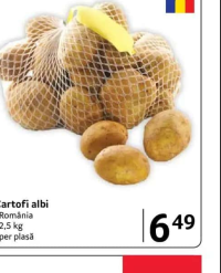 Cartofi albi - România - 2,5 kg - per plasă
