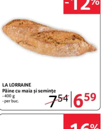 LA LORRAINE Pâine cu maia și semințe - 400 g - per buc.