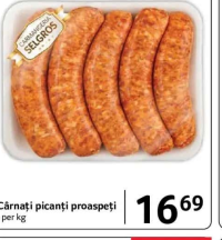 SELGROS Cârnați picanți proaspeți - per kg
