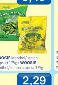 WOOGIE Menthol/Lemon dropsuri 175g