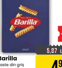 Barilla Paste din griș de grâu dur, nr. 98, Fusilli 500g