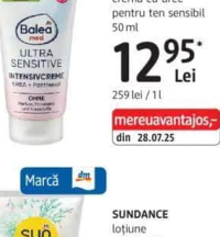 Balea med cremă cu uree pentru ten sensibil 50 ml