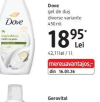Dove gel de duș diverse variante 450 ml