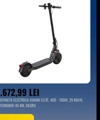 XIAOMI TROTINETA ELECTRICA XIAOMI ELITE, 400 - 700W, 25 KM/H, AUTONOMIE 45 KM, NEGRU