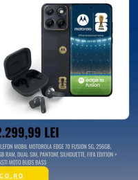 TELEFON MOBIL MOTOROLA EDGE 70 FUSION 5G, 256GB, 8GB RAM, DUAL SIM, PANTONE SILHOUETTE, FIFA EDITION