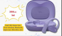 JBL Casti Sense Lite, True wireless, Bluetooth, Open-ear, Microfon, mov