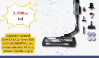 Aspirator vertical ROWENTA X-Force Flex 14.80 RH9BC1WO, 0.6l, autonomie max 90 min, albastru inchis-