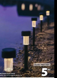 JAKTFALK lampă solară Plastic. Incl. LED și baterie. Ø6x36 cm