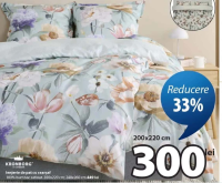 KRONBORG ERNA lenjerie de pat cu cearșaf 100% bumbac satinat 200x220 cm