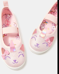 Șosete tip balerini din bumbac cu motiv de unicorni